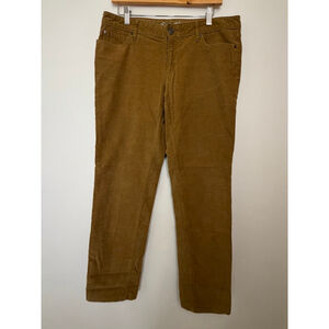 Eddie Bauer Corduroy Pants Women 10 Boyfriend Slim Leg Earth Tone Casual Utility